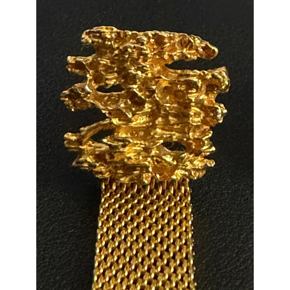 Vintage SWANK Brutalist Cufflinks Gold Tone Nugget